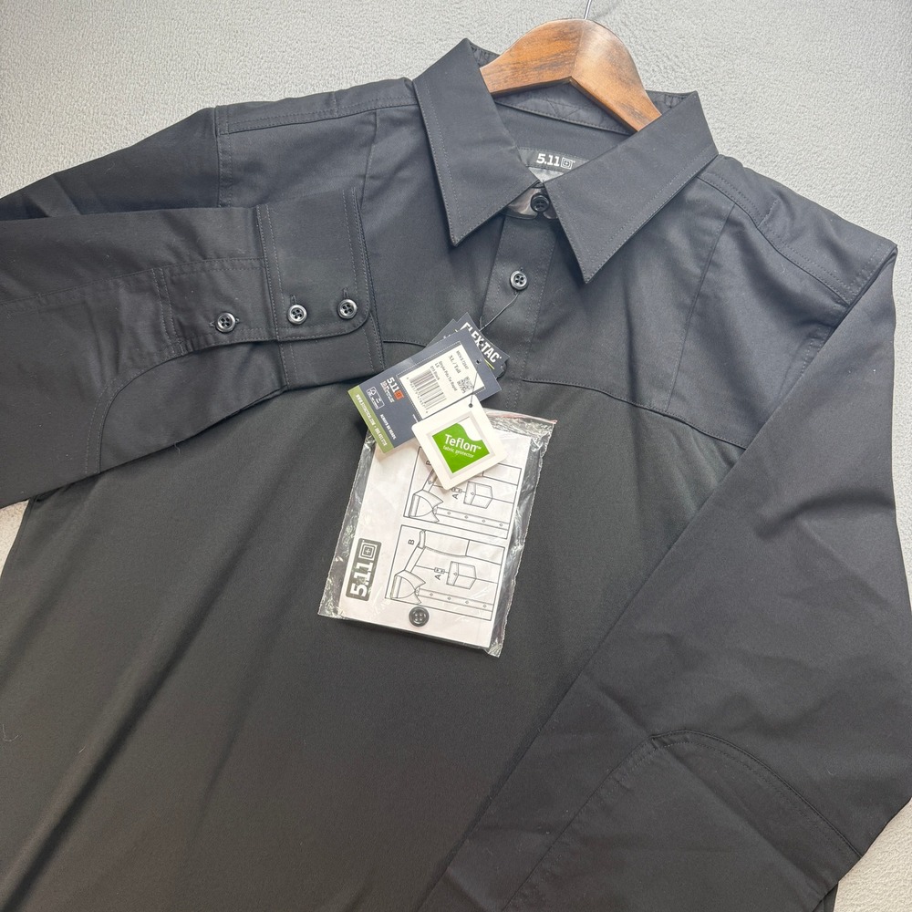 5.11 Stryke PDU Tw Rapid Shirt Mens XL Tall Black Flex-Tac Teflon Uniform NWT